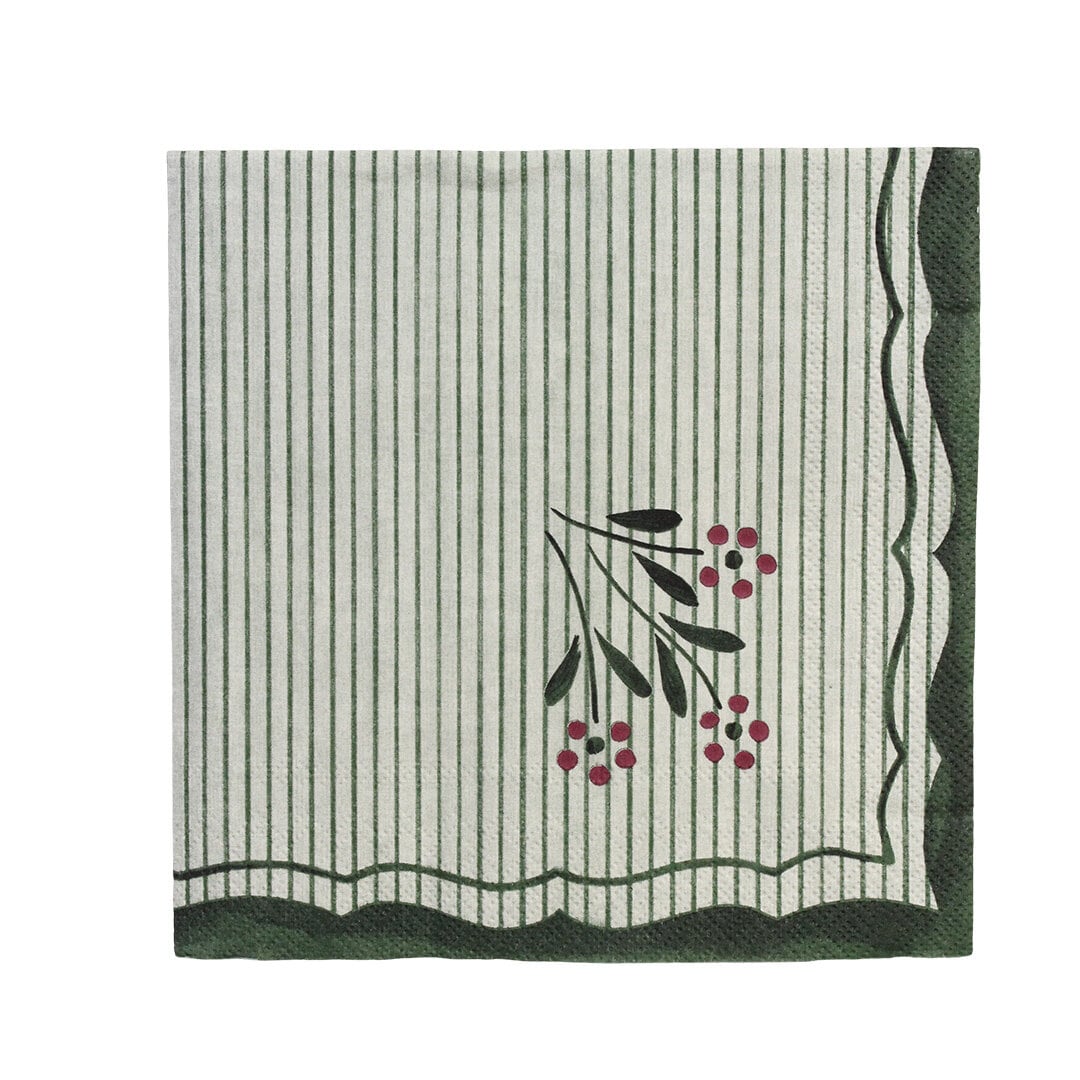 Strömshaga Papierservietten Esther Wildflower, Grün, 20 Stück