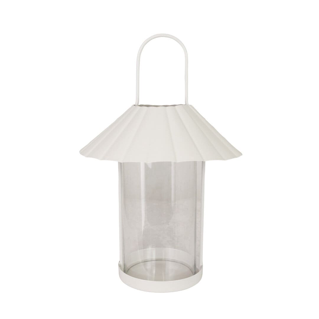 Strömshaga Windlicht Svea mit Henkel, Beige, 29 cm